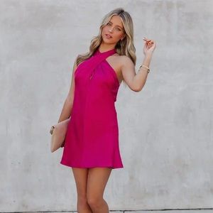 DO + BE Pink Halter Dress (Vici)